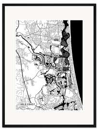 Gerahmter Kunstdruck Gold Coast Australien Karte