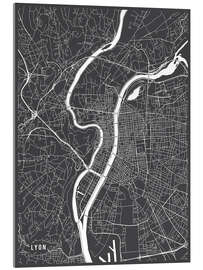 Acrylic print Lyon France Map