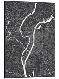 Tableau en aluminium Lyon France Map