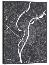 Canvas print Lyon France Map