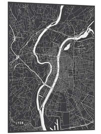 Tableau en PVC Lyon France Map