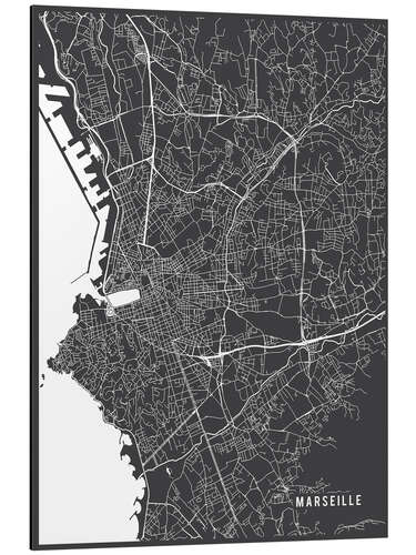 Alumiinitaulu Marseille France Map