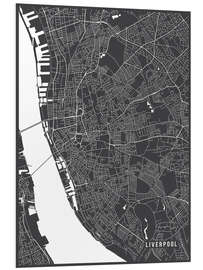 Foam board print Liverpool England Map