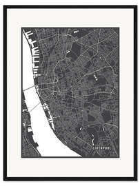 Gerahmter Kunstdruck Liverpool England Karte