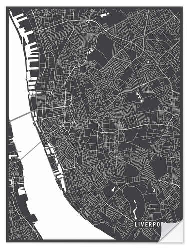 Wall sticker Liverpool England Map