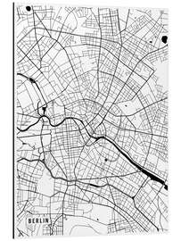 Aluminium print Berlin, Germany Map II