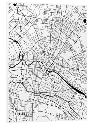 Foam board print Berlin, Germany Map II