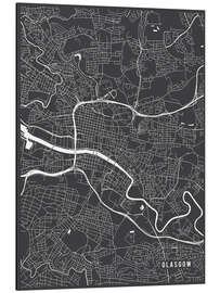 Aluminium print Glasgow Scotland Map