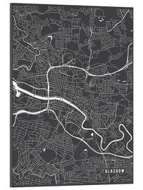 Quadro em plexi-alumínio Glasgow Scotland Map