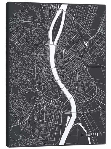 Canvas print Budapest Hungary Map