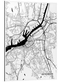 Tableau en aluminium Gothenburg Sweden Map