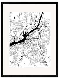 Innrammet kunsttrykk Gothenburg Sweden Map