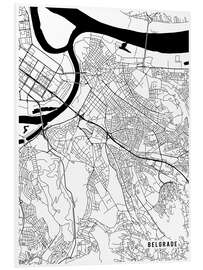 Tableau en PVC Belgrade Serbia Map I