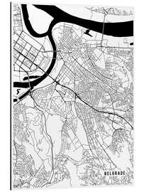 Magnettafel Belgrad Serbien Karte I
