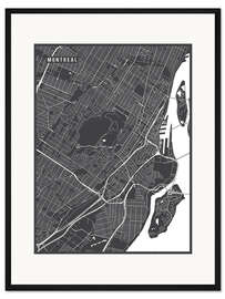 Gerahmter Kunstdruck Montreal Kanada Karte