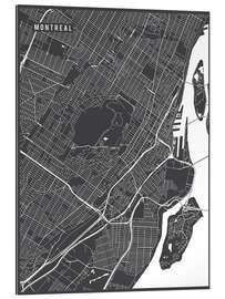 Quadro em plexi-alumínio Montreal Canada Map