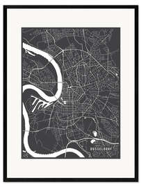 Kunsttryk i ramme Dusseldorf Germany Map