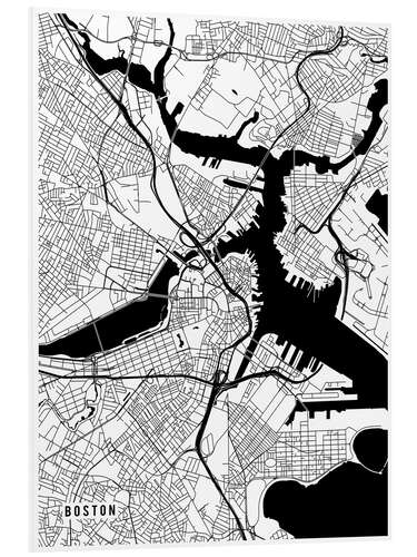 Foam board print Boston USA Map