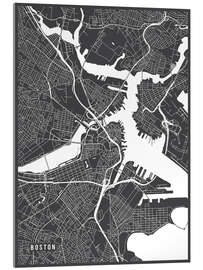 Acrylic print Boston USA Map