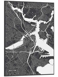 Cuadro de aluminio Boston USA Map