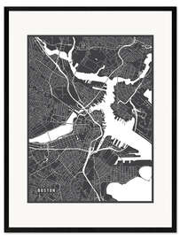 Framed art print Boston USA Map