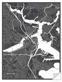 Muursticker Boston USA Map