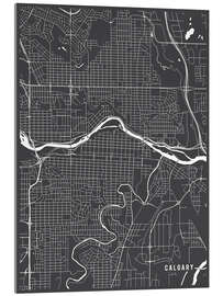 Acrylic print Calgary Canada Map