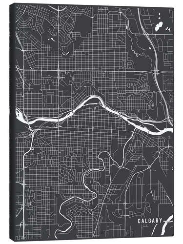 Canvas-taulu Calgary Canada Map