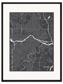 Gerahmter Kunstdruck Calgary Kanada Karte