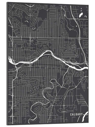 Quadro em plexi-alumínio Calgary Canada Map