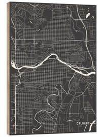 Tableau en bois Plan de Calgary, Canada