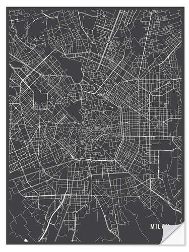 Vinilo para la pared Milan Italy Map