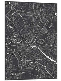 Foam board print Berlin, Germany Map I