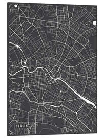 Quadro em plexi-alumínio Berlin, Germany Map I