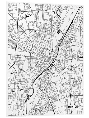 Tableau en PVC Plan de Munich, Allemagne