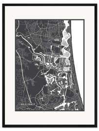 Gerahmter Kunstdruck Gold Coast Australien Karte