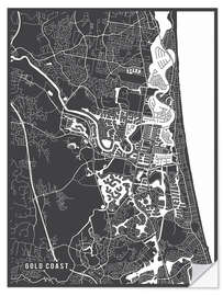 Naklejka na ścianę Gold Coast Australia Map