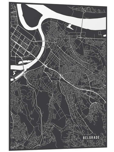 PVC print Belgrade Serbia Map II