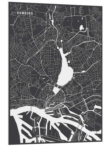 Tableau en PVC Carte de Hambourg