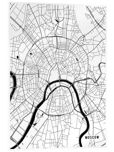 Akryylilasitaulu Moscow Russia Map