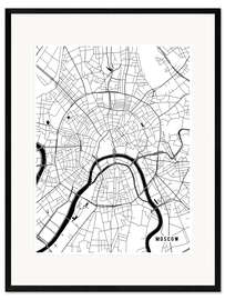 Innrammet kunsttrykk Moscow Russia Map