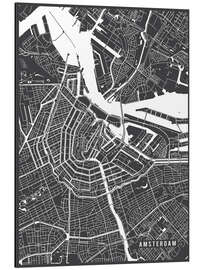 Cuadro de aluminio Amsterdam Países Bajos Mapa I