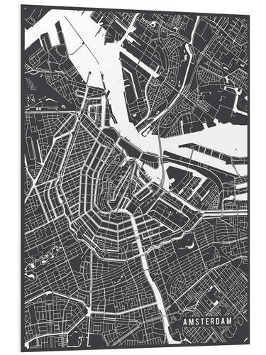 PVC print Amsterdam Netherlands Map I