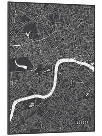 Tableau en aluminium Carte de Londres