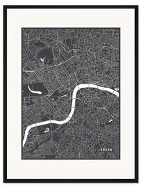 Gerahmter Kunstdruck London England Karte
