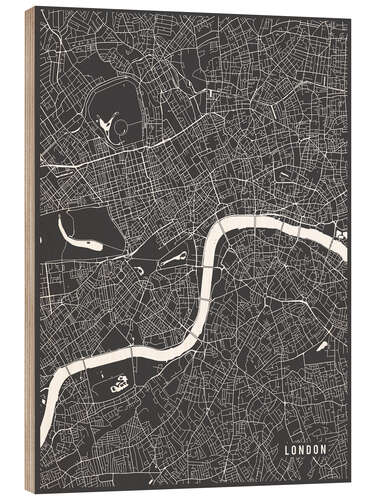 Quadro de madeira London England Map