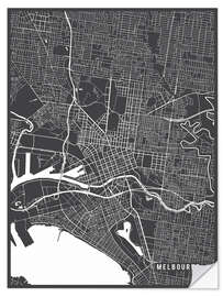 Naklejka na ścianę Melbourne Australia Map