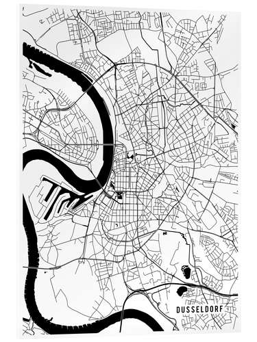 Acrylglasbild Düsseldorf Deutschland Karte