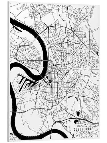 Aluminiumtavla Dusseldorf Germany Map