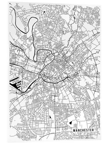 Akryylilasitaulu Manchester England Map